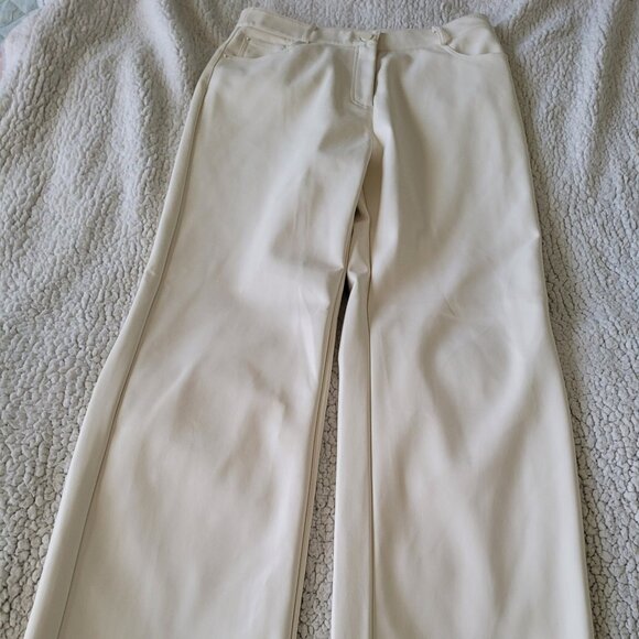 Lucy Paris size medium faux cream colored leather pants - Picture 1 of 5